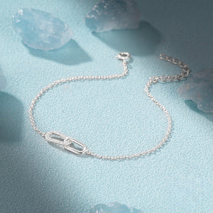 Interlocking Paperclip Link Charm Bracelet