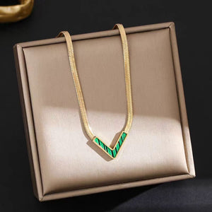 Minimalist Chevron Flat Snake Necklace