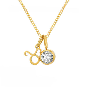Custom Zodiac Birthstone Pendant Necklace