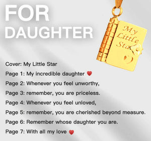 Dainty Daughter Book Love Heart Necklace
