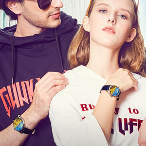 Wheat Field 36 mm Round Leather Watch