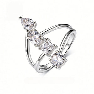 Multi Cut Moissanite Layered Statement Ring