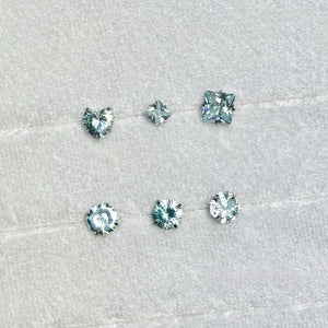 Minimalist Icy Mint Green CZ Stud Earrings
