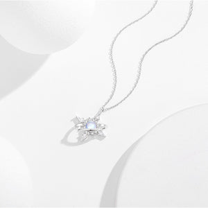 Moonstone Saturn North Star Pendant Necklace