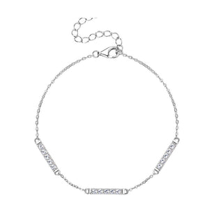 Three Bar Moissanite Thin Link Bracelet