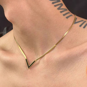 Minimalist Chevron Flat Snake Necklace
