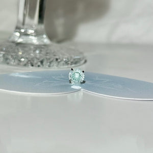 Minimalist Icy Mint Green CZ Stud Earrings