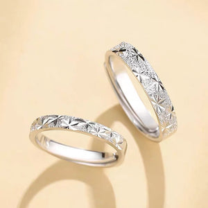 Star Cut Frosted Matte Couple Matching Ring