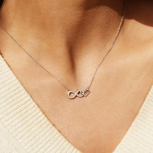 Interlocking Infinity Heart Pavé CZ Necklace