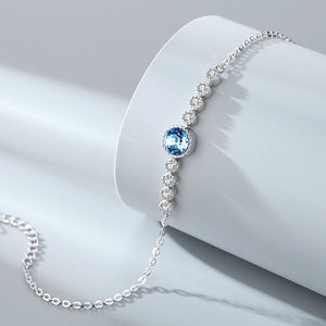 Classic Pastel Round CZ Charm Chain Bracelet