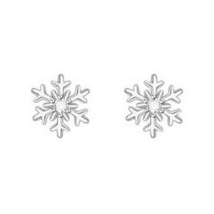 Blauer Stein Schneeflocke Ohrstecker