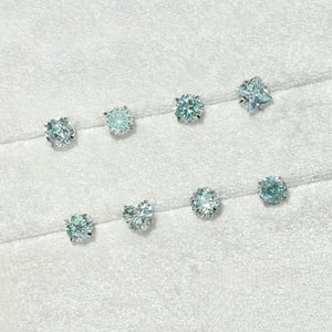 Minimalist Icy Mint Green CZ Stud Earrings