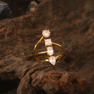 Multi Cut Moissanite Layered Statement Ring