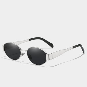 Retro Gold Black Round Oval Sunglasses