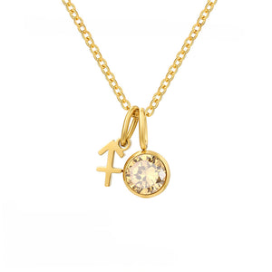 Custom Zodiac Birthstone Pendant Necklace