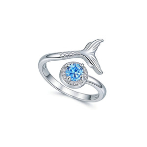 Dainty Mermaid Tail Adjsutable Ring