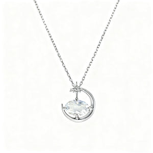 Vintage Moon Star Pendant Necklace