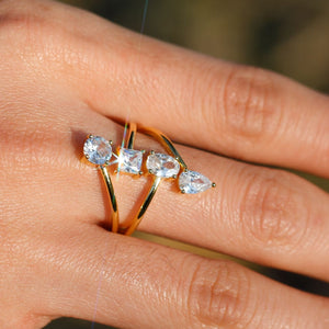 Multi Cut Moissanite Layered Statement Ring