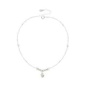 Dainty Silver Bell Bead Charm Stacking Anklet