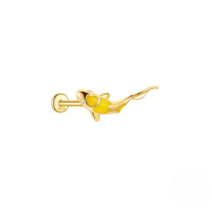 Japanese Enamel Koi Fish Stud Earrings