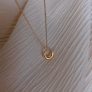 Sculptural Organic Circle Pendant Necklace