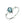 Pear-Cut Blue Sea Turtle CZ Beach Crown Ring