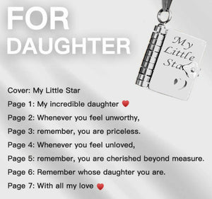 Dainty Daughter Book Love Heart Necklace