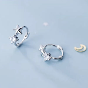 Dainty Star Cartilage Huggie Hoop Earrings