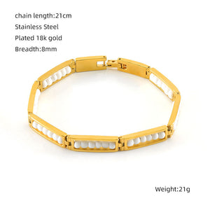 Multicolor Enamel Beaded Bangle Bracelet