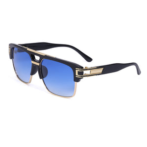 Retro Gold Black Square Frame Sunglasses