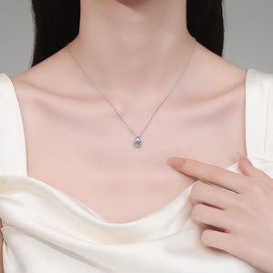 Teardrop Bezel Moissanite Solitaire Necklace