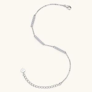 Three Bar Moissanite Thin Link Bracelet