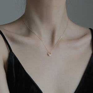 Sculptural Organic Circle Pendant Necklace