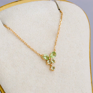Green Peridot Butterfly Pendant Necklace