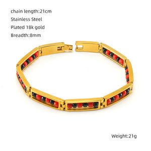 Multicolor Enamel Beaded Bangle Bracelet