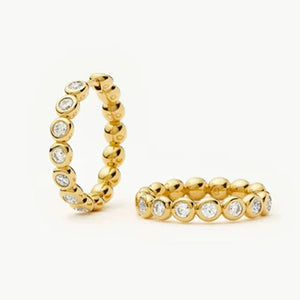 Round Bezel Moissanite Hoop Earrings