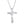 Three Stone Curved Cross Charm Necklace