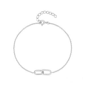Interlocking Paperclip Link Charm Bracelet