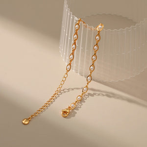 Vintage Marquee Pearl Inlay Chain Bracelet