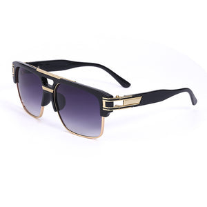 Retro Gold Black Square Frame Sunglasses