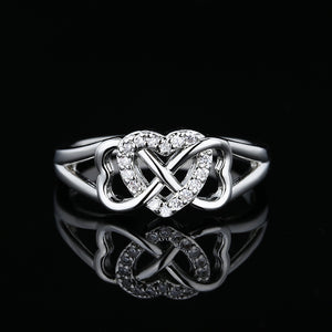 Infinity Mobius Heart Pavé CZ Promise Ring