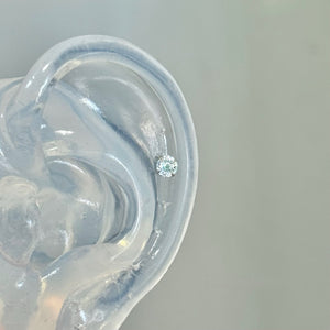 Minimalist Icy Mint Green CZ Stud Earrings