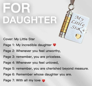 Dainty Daughter Book Love Heart Necklace