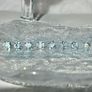 Minimalist Icy Mint Green CZ Stud Earrings