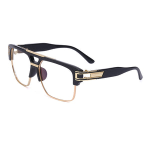 Retro Gold Black Square Frame Sunglasses