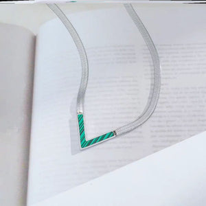 Minimalist Chevron Flat Snake Necklace