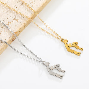 Mom Child Love Heart Pendant Necklace