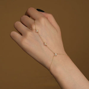 Moissanite Flower Hand Chain Bracelet