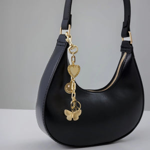 Peace Smiley Butterfly Bag Charm Keychain