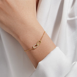Interlocking Paperclip Link Charm Bracelet